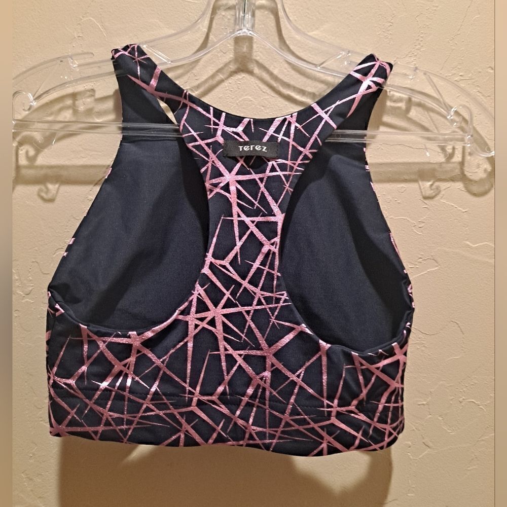 TEREZ Sports bra pink lines/black - Picture 2 of 5